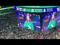 The Celtics crowd giving a standing ovation to Bill Russell s wife Jeannine during the last timeout