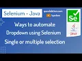 Ways to automate actions on DropDown items using Selenium Java