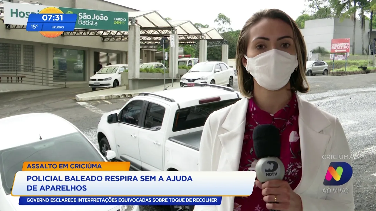 Assalto em Criciúma: policial baleado tem melhora no quadro de saúde
