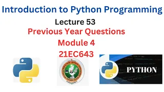 Python Programming Module 4 Important Question Paper Discussion Object Oriented Programming VTU
