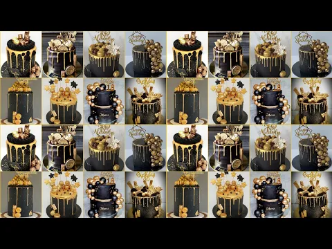 Download MP3 Black And Gold Birthday Cake Ideas 2023/Black And Gold Design/Birthday Cake Design/Anniversary Cake
