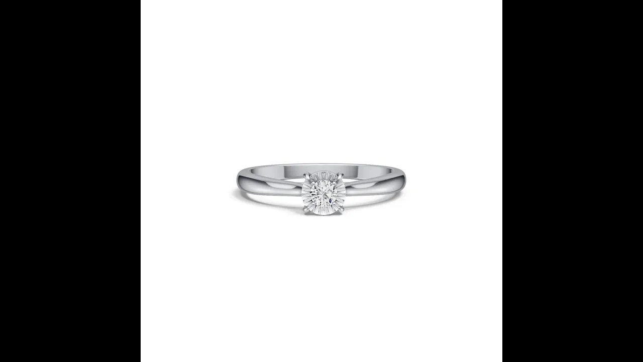 Sterling Silver Prong Round Lab-grown Diamond Ring