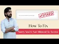 How To Fix Sorry You Are Not Allowed To Access This Page WordPress Error WordPress Error Solved