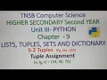 Tuple Assignment in Python with example and Demo Part 16 in Tamil Unit 3 A Jaya Mabel