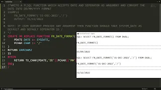 PLSQL user define function to convert the date into desired format UDF Demo-9