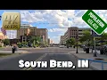 Driving Around Downtown South Bend Indiana and Notre Dame Campus in 4k