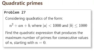 Project Euler Problem 27