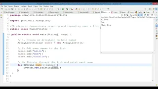Java ArrayList Basics - Creating and Iterating Over a List of Names