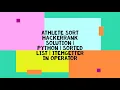 ATHLETE SORT HACKERRANK SOLUTION PYTHON SORTED LIST ITEMGETTER IN OPERATOR