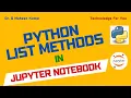 PYTHON LIST METHODS IN JUPYTER NOTEBOOK