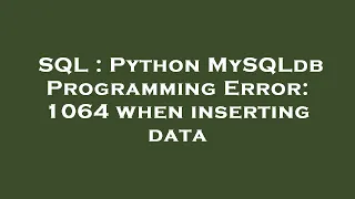 SQL Python MySQLdb Programming Error 1064 when inserting data