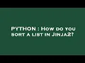 PYTHON How do you sort a list in Jinja2