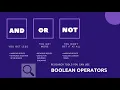 Boolean Operators - AND OR and NOT