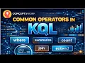 Learn Common Operators for Kusto Query Language KQL Microsoft