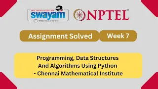 Programming Data Structures And Algorithms Using Python Week 7 NPTEL ANSWERS 2024