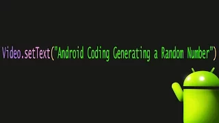 Android Coding Generating a Random Number - 7