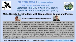GSA Limnoseries Make Remote Sensing Easy with Google Earth Engine and Python Part 1