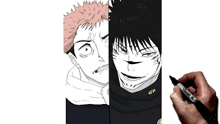 How To Draw Yuji & Sukuna (The Ripening) | Step By Step | JJK