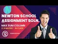 Newton school Max sum column Newton school assignment answer Java 2d array questions