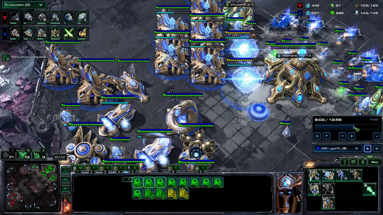 PvT - Normal Game - Against Bio Tank Drop - Defensive Play #2
