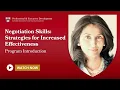 Negotiation Skills Strategies for Increased Effectiveness