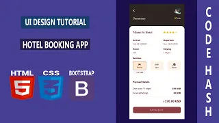UI Design Tutorial - Hotel Booking App HTML CSS BOOTSTRAP