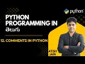 12 Python Comments Explained in Telugu Types of Comments in Python