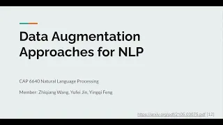 Data Augmentation Approaches for NLP