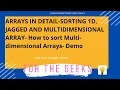 How to sort Multidimensional Arrays Rectangular Arrays
