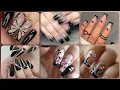 Black combination nail art designs Black Nail art designs Black Nail art pic nail art compilation