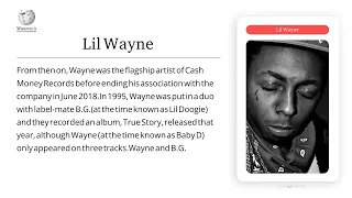 Lil Wayne Wikipedia by Comovid AI platform
