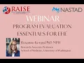 Webinar PROGRAM EVALUATION ESSENTIALS FOR EHE with Dr Roxanne Kerani