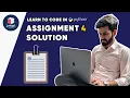 Python Assignment 4 Discussion with Rahul Bhaiya Coding Blocks Junior