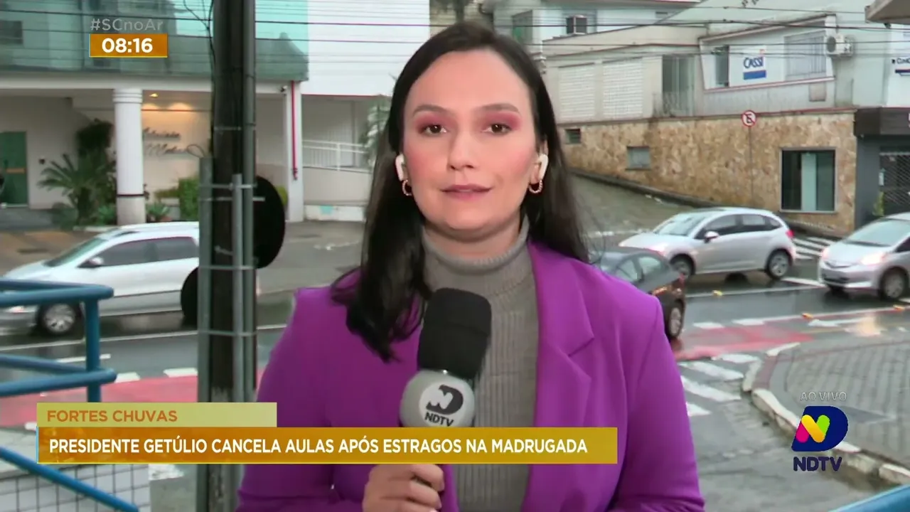 Aulas são canceladas em decorrência da chuva intensa na última madrugada em Presidente Getúlio