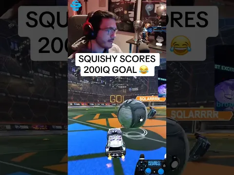 SQUISHY SCORES 200IQ GOAL 😂 #squishymuffinz #rocketleague #rocketleaguehighlights #rl