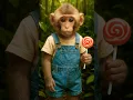 Baby monkey eating lollipop 🍭 Nursery Rhymes