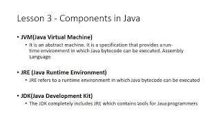Lesson 3 - Components in Java
