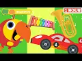 Toddler learning s Learn first words vocabulary with Larry surprise eggs Color Crew