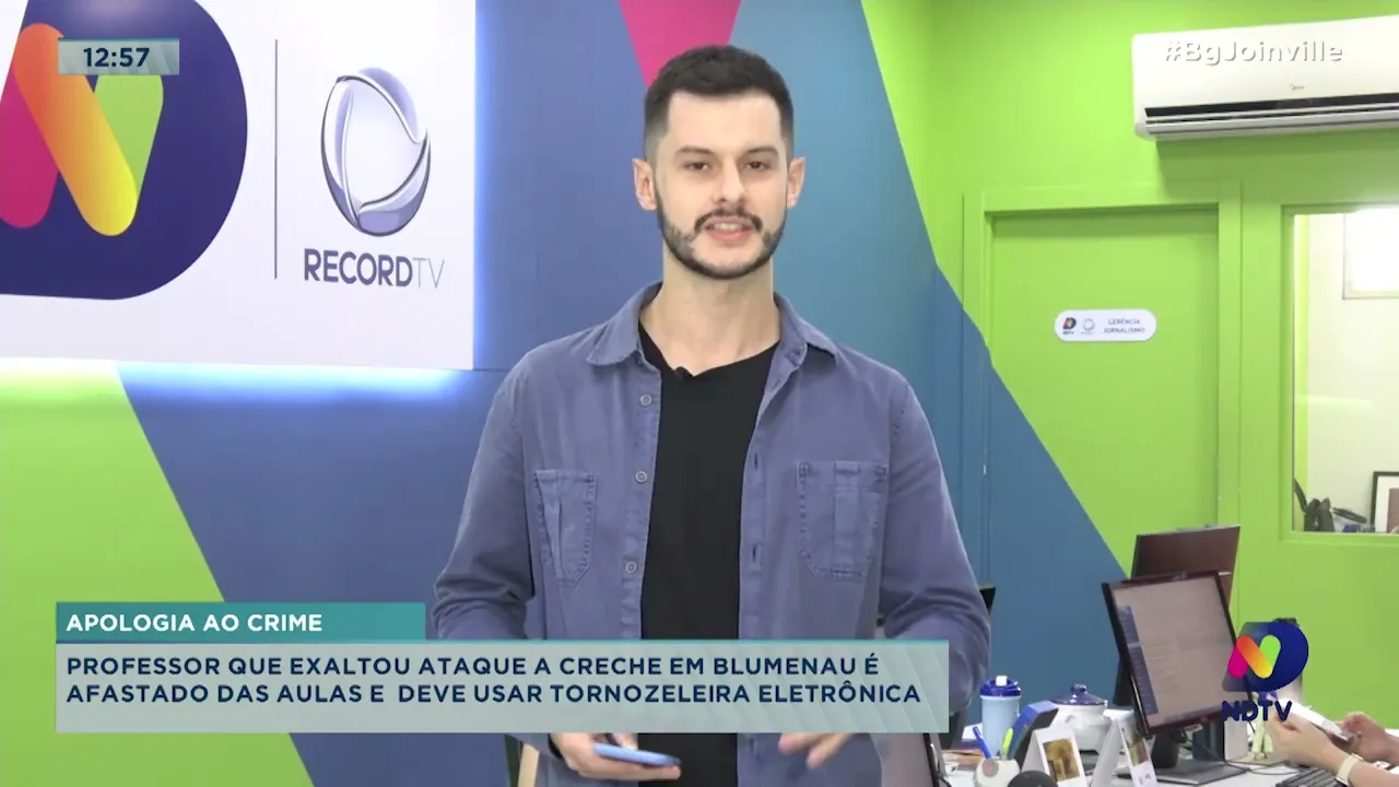 Professor que exaltou ataque a creche em Blumenau é afastado das aulas e deve usar tornozeleira