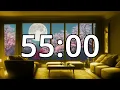 55 Minutes Timer with Music Cherry Blossom Timer