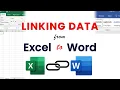 LINKING DATA FROM EXCEL TO WORD EXCEL