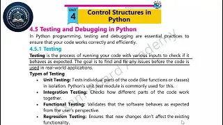 Python Testing and Debugging Computer Science Ch Lec 5 Class 10