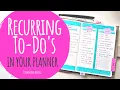 Recurring Tasks To Do s Lists