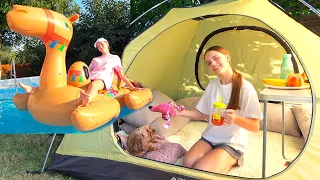 мій день та НІЧ в палатці на дачі My little Nastya
