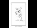 Fox Coloring Page Vol 2 Fox at Work - Your New Creative Escape