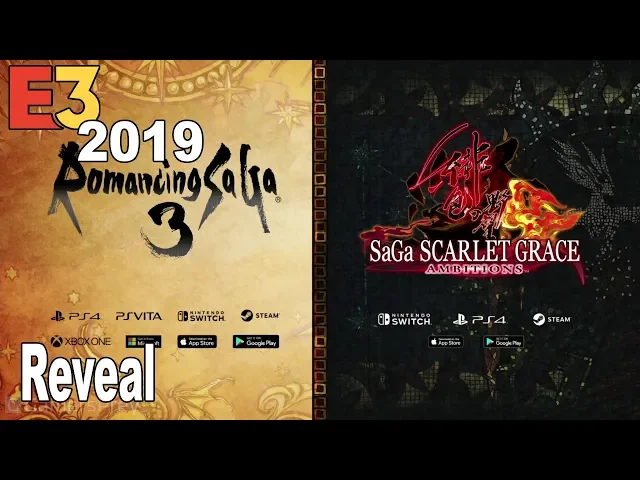 Romancing Saga 3 &amp; SaGa Scarlet Grace: Ambtions - Reveal Trailer E3 2019 [HD 1080P]