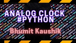 Analog Clock Coding Bhumit Kaushik