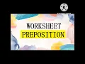 Worksheet - Preposition