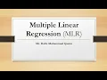 Multiple linear regression MLR