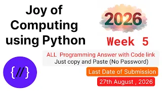 NPTEL Joy of Computing Using Python Week 5 All Programming Solutions Code Link 2026